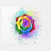 Roos voor kleurrijke regenboog fleece deken (Voorkant (Horizontaal))
