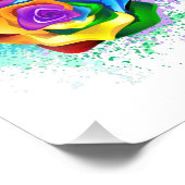 Roos voor kleurrijke regenboog foto afdruk (Hoek)