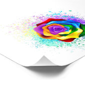 Roos voor kleurrijke regenboog foto afdruk (Hoek)