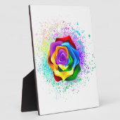 Roos voor kleurrijke regenboog fotoplaat (Zijkant)