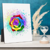 Roos voor kleurrijke regenboog fotoplaat (Zijkant)