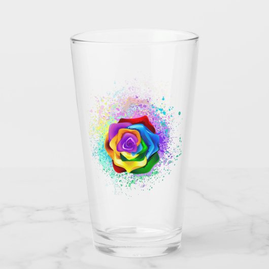 Roos voor kleurrijke regenboog glas (Achterkant)