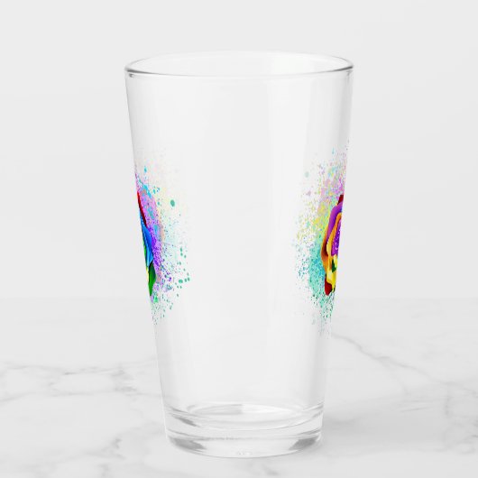 Roos voor kleurrijke regenboog glas (Links)