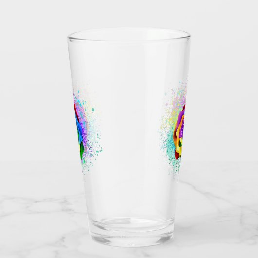 Roos voor kleurrijke regenboog glas (Rechts)