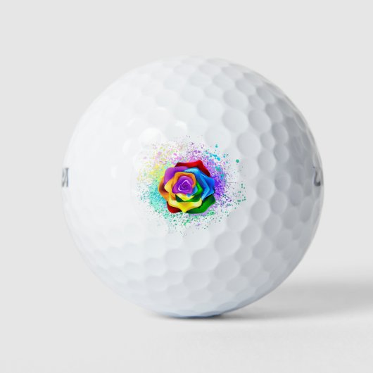 Roos voor kleurrijke regenboog golfballen (Voorkant)