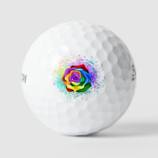 Roos voor kleurrijke regenboog golfballen (Voorkant)