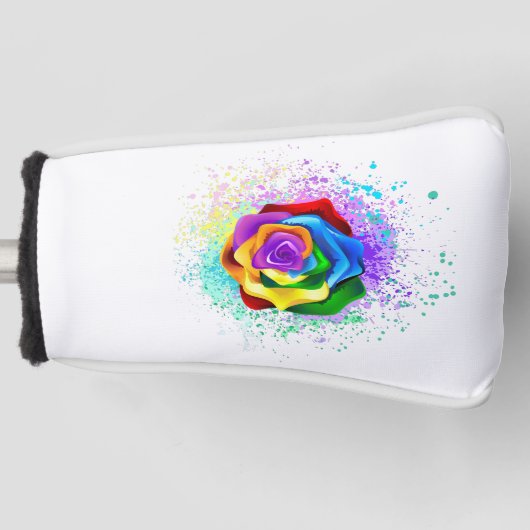 Roos voor kleurrijke regenboog golfheadcover (Voorkant)