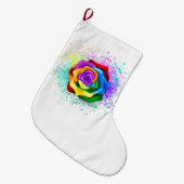Roos voor kleurrijke regenboog grote kerstsok (Voorkant (Hangend))