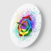 Roos voor kleurrijke regenboog grote klok (Hoek)