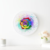 Roos voor kleurrijke regenboog grote klok (Huis)