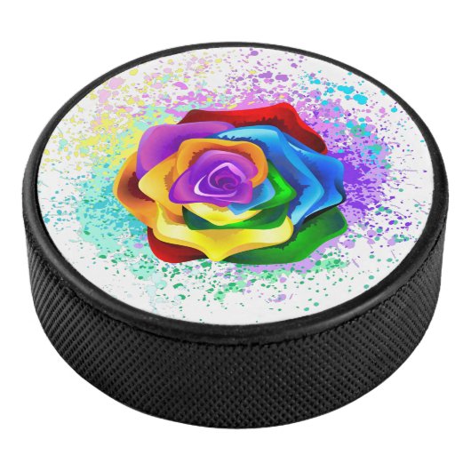 Roos voor kleurrijke regenboog hockey puck (3/4)