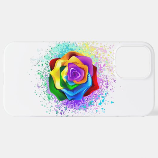 Roos voor kleurrijke regenboog iPhone hoesje (Achterkant horizontaal)