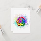 Roos voor kleurrijke regenboog kaart (Voorkant / Achterkant in situ)