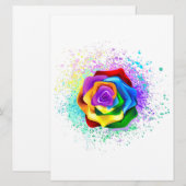 Roos voor kleurrijke regenboog kaart (Voorkant / Achterkant)