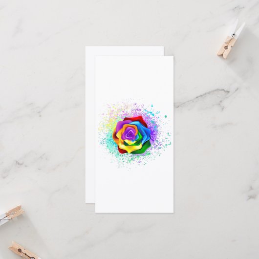 Roos voor kleurrijke regenboog kaart (Voorkant / Achterkant in situ)