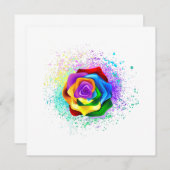 Roos voor kleurrijke regenboog kaart (Voorkant / Achterkant)