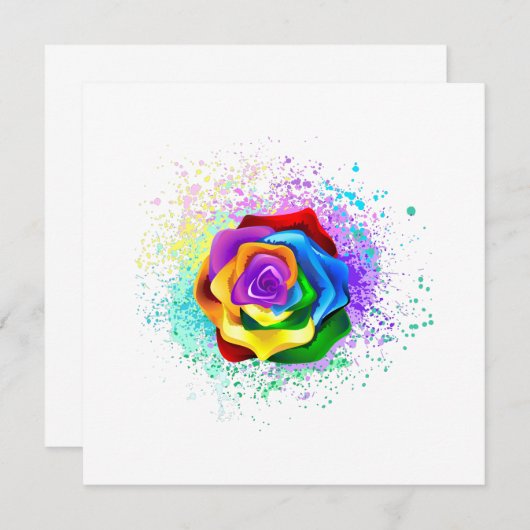 Roos voor kleurrijke regenboog kaart (Voorkant / Achterkant)