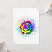 Roos voor kleurrijke regenboog kaart (Voorkant / Achterkant in situ)