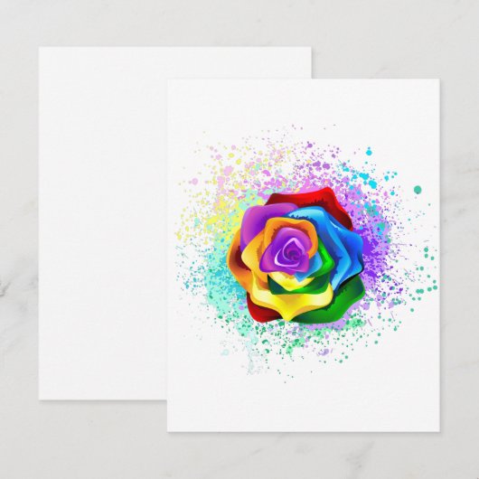 Roos voor kleurrijke regenboog kaart (Voorkant / Achterkant)