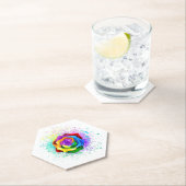 Roos voor kleurrijke regenboog kartonnen onderzetters (Insitu)