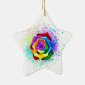 Roos voor kleurrijke regenboog keramisch ornament (Rechts)