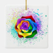Roos voor kleurrijke regenboog keramisch ornament (Achterkant)