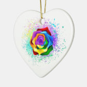 Roos voor kleurrijke regenboog keramisch ornament (Links)