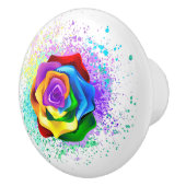 Roos voor kleurrijke regenboog keramische knop (Rechts)