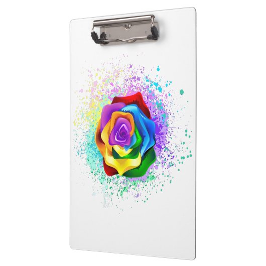 Roos voor kleurrijke regenboog klembord (Links)
