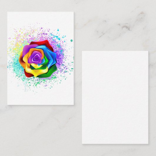 Roos voor kleurrijke regenboog kortingskaartje (Voorkant / Achterkant)