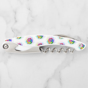 Roos voor kleurrijke regenboog kurkentrekker