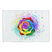 Roos voor kleurrijke regenboog kussensloop (Achterkant-Rechts)