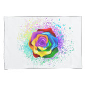 Roos voor kleurrijke regenboog kussensloop (Voorkant-Rechts)
