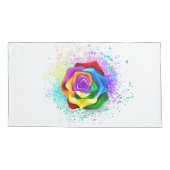 Roos voor kleurrijke regenboog kussensloop (Achterkant-Links)