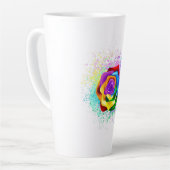 Roos voor kleurrijke regenboog latte mok (Linkerhoek)