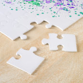 Roos voor kleurrijke regenboog legpuzzel (Zijkant)