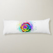 Roos voor kleurrijke regenboog lichaamskussen (Achterkant)