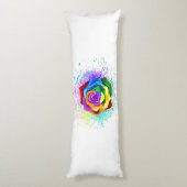 Roos voor kleurrijke regenboog lichaamskussen (Achterkant (Verticaal))