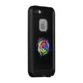Roos voor kleurrijke regenboog LifeProof iPhone hoesje (Achterkant / rechts)
