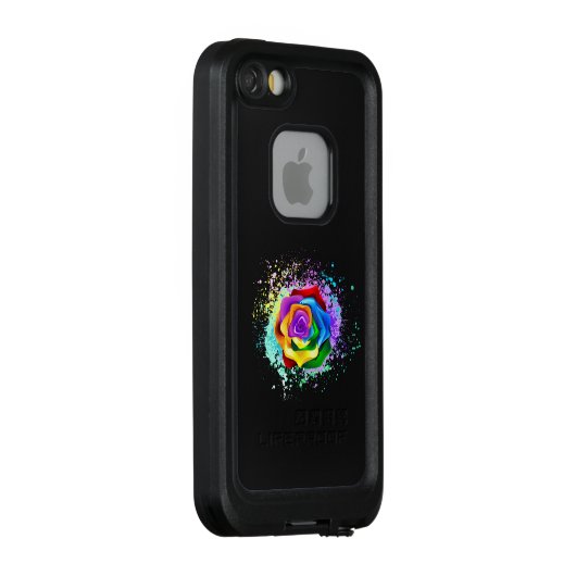 Roos voor kleurrijke regenboog LifeProof iPhone hoesje (Achterkant / rechts)