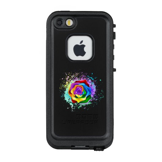 Roos voor kleurrijke regenboog LifeProof iPhone hoesje (Achterkant)