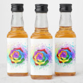 Roos voor kleurrijke regenboog likeurfles etiket (Flessen)