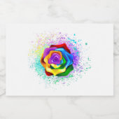 Roos voor kleurrijke regenboog likeurfles etiket (Enkel label)