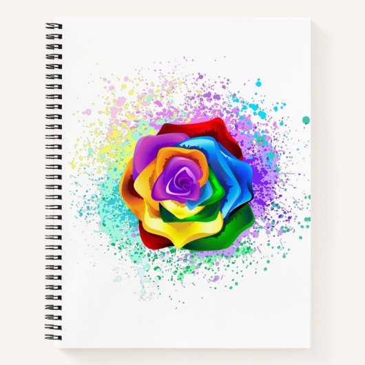 Roos voor kleurrijke regenboog notitieboek (Voorkant)