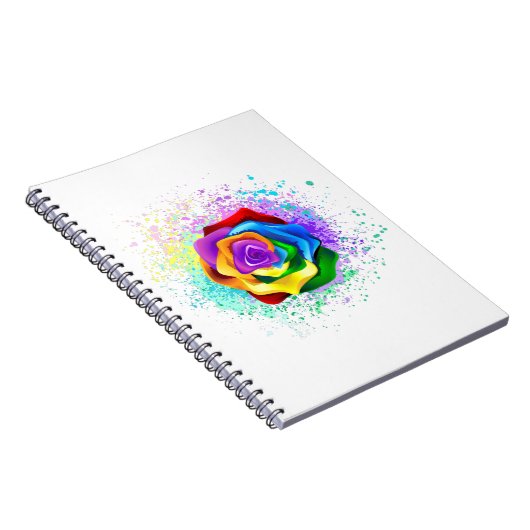 Roos voor kleurrijke regenboog notitieboek (Rechterzijde)