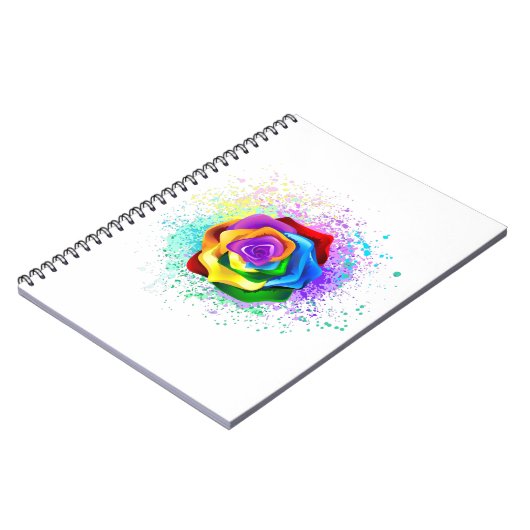 Roos voor kleurrijke regenboog notitieboek (Linkerzijde)