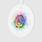 Roos voor kleurrijke regenboog ornament (voorkant)