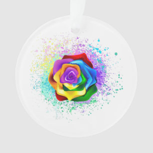Roos voor kleurrijke regenboog ornament
