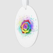 Roos voor kleurrijke regenboog ornament (voorkant)