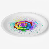 Roos voor kleurrijke regenboog papieren bordje (Gekanteld)